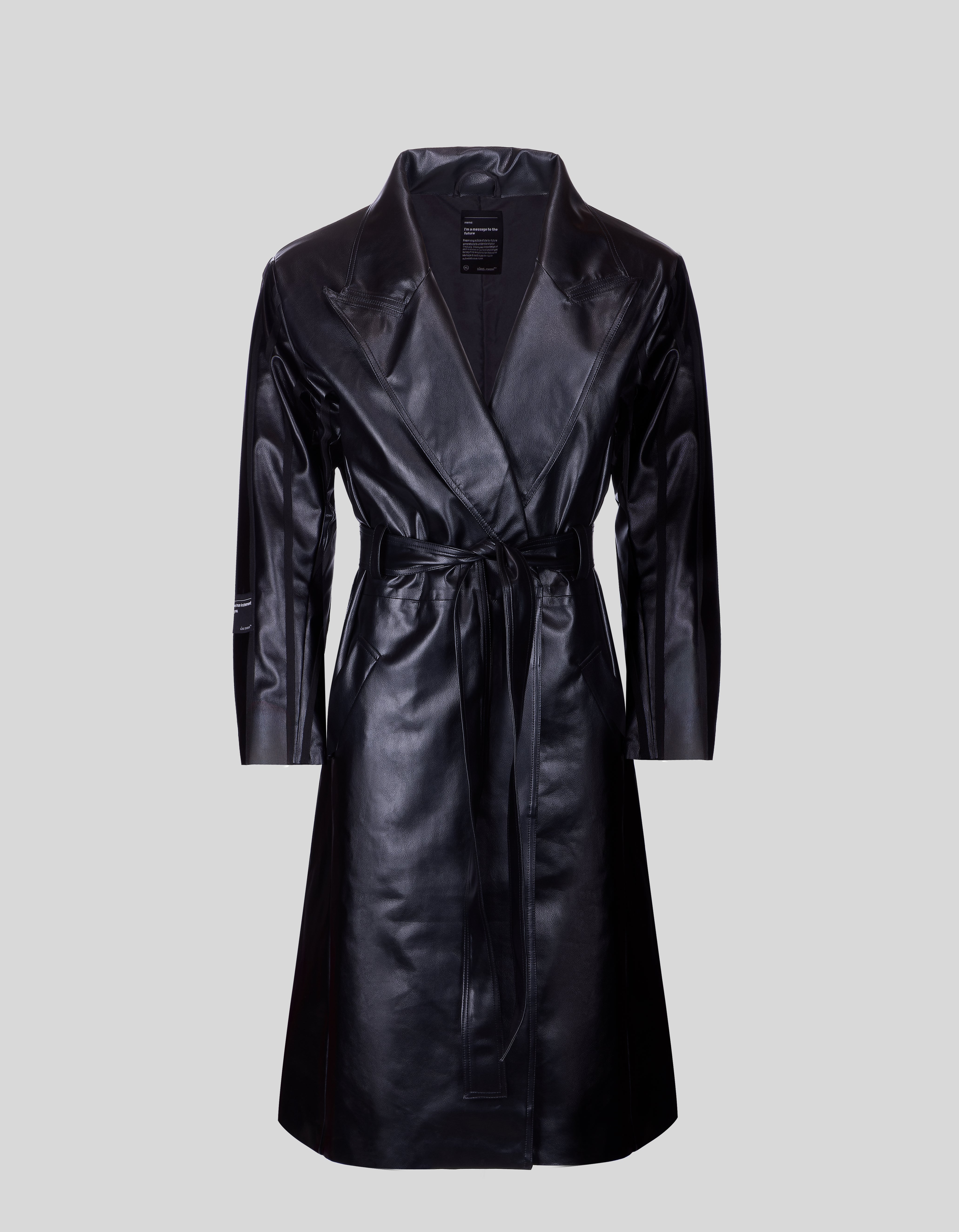 Unisex-Midnight Oversized Leather Trench Coat